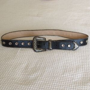 Leather Rock Crystal Studded Belt